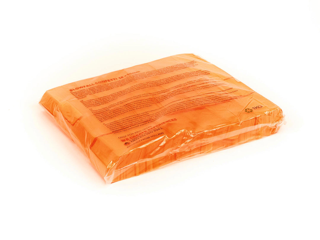 TCM FX Slowfall Confetti rettangolare 55x18mm, neon-arancione, attivo ai raggi UV, 1kg