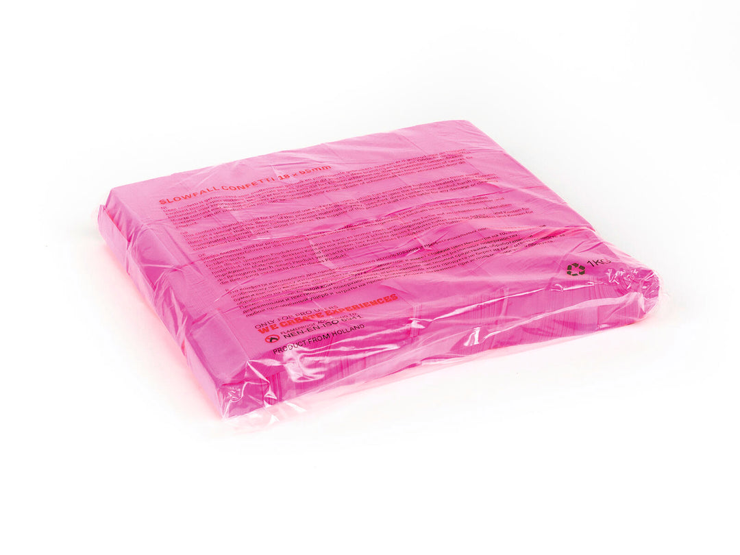 TCM FX Slowfall Confetti rettangolari 55x18mm, rosa neon, attivi agli UV, 1kg