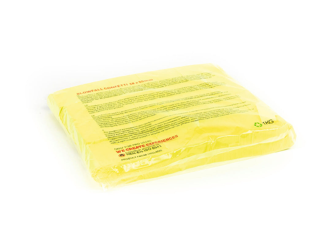 TCM FX Slowfall coriandoli rettangolari 55x18mm, giallo neon, attivi ai raggi UV, 1kg