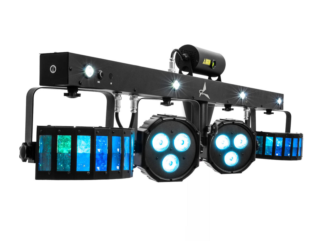 EUROLITE Set LED KLS Laser Bar FX + Supporto per sistema di altoparlanti M-3