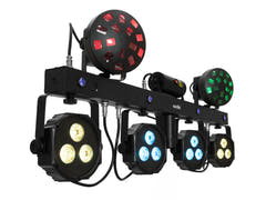 EUROLITE Set LED KLS Laser Bar Next FX Light Set + supporto per sistema di altoparlanti M-4