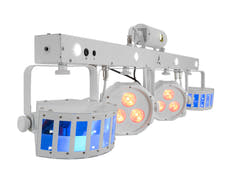 EUROLITE Set LED KLS Laser Bar FX Light Set bianco + Supporto per altoparlante BPS-2 bianco