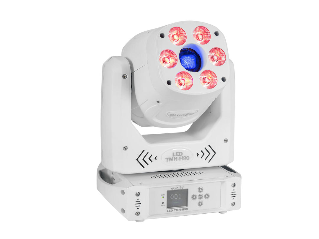 EUROLITE Set 2x LED TMH-H90 Hybrid Teste Mobile Spot/Wash COB bianco + case