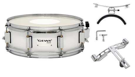 GEWA tamburo da parata 13" x 5", betulla laminata bianca