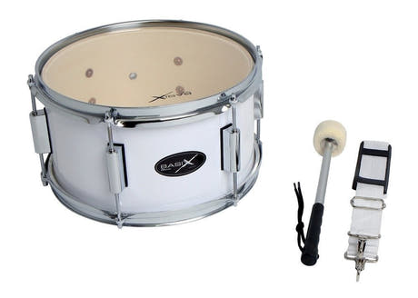 Tamburo tenore da marcia Basix 14" x 10", bianco, con battente