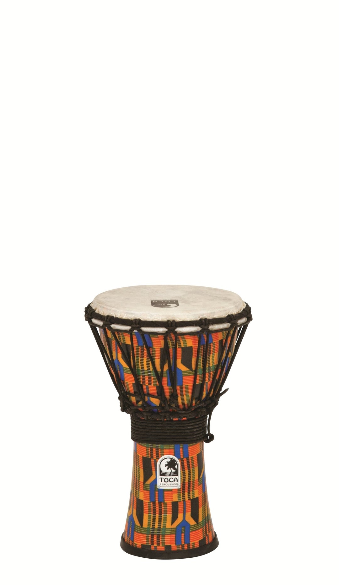 Toca Djembe Freestyle accordato a corda - Tessuto Kente (SFDJ-7K)