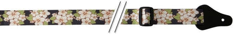 Fire & Stone tracolla per ukulele in nylon, "White Hibiscus", 37 mm