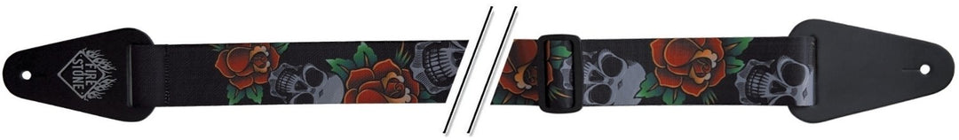 GEWA Guitar Straps F&S Tattoo-Edition - Skulls and Roses Black