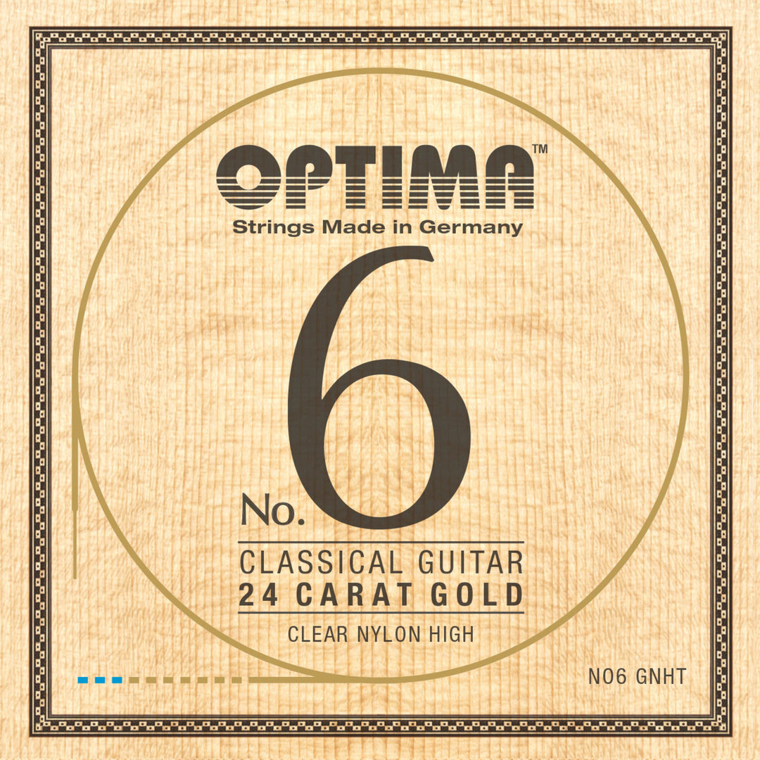 Corde Optima per Chitarre classiche No. 6 in oro 24 carati - Set Nylon Gold high (NO6.GNHT)
