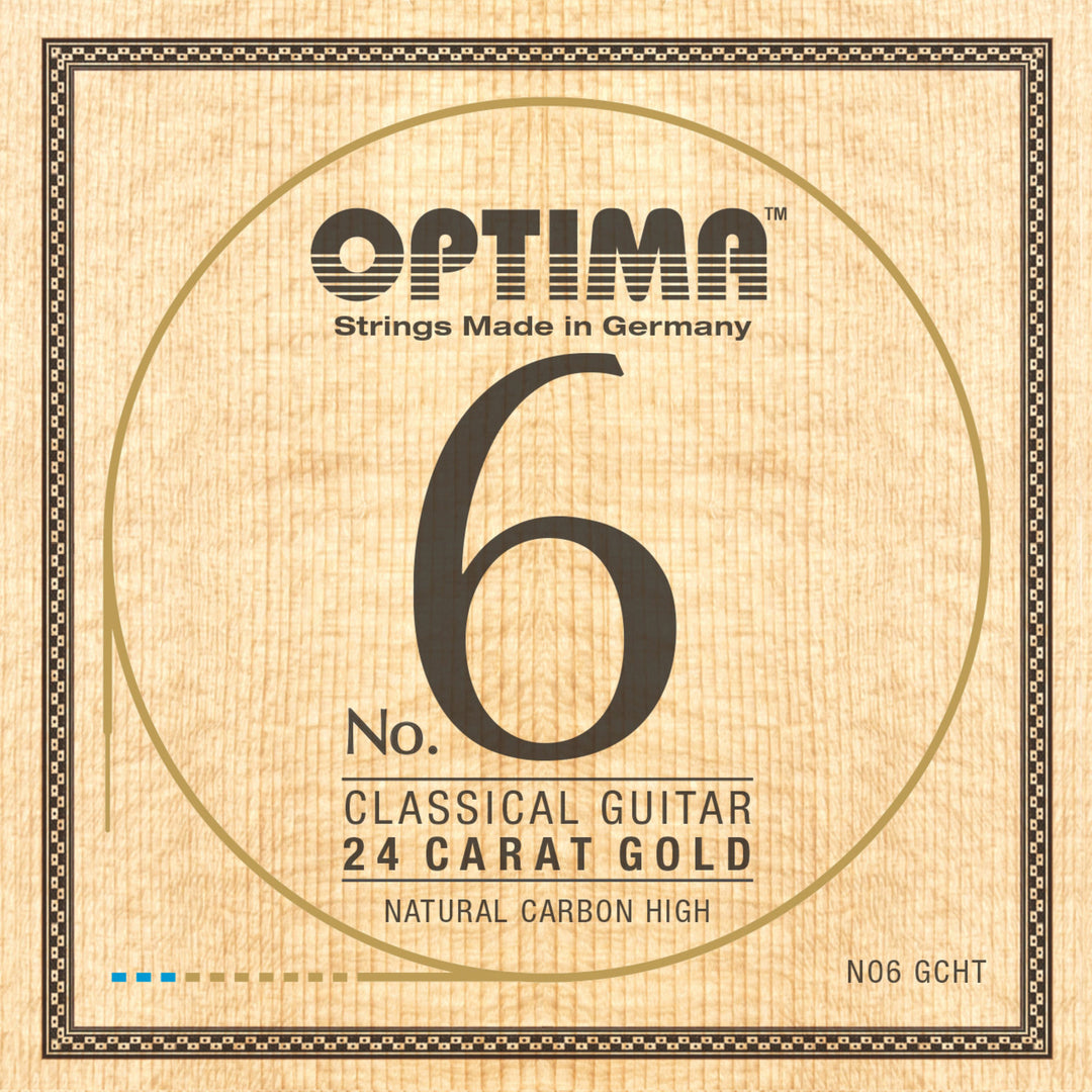 Corde Optima per Chitarre classica No. 6 oro 24 carati - Set Carbon Gold alta (NO6.GCHT)