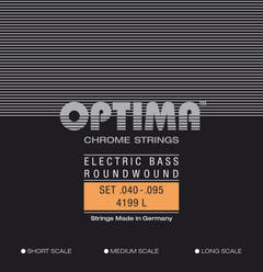 Optima corde per basso elettrico Chrome Strings round wound long scale - set 4 corde light (4199L)