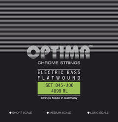 Corde per basso elettrico Optima Chrome Strings Flat Wound medium scale - set (4099M)