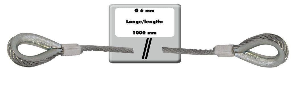 EUROLITE Fune d'acciaio 1000x6mm argento con redancia