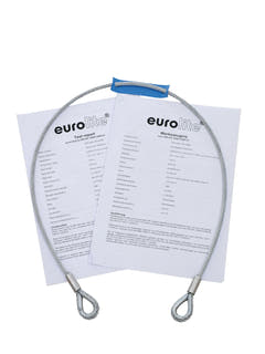 EUROLITE Fune d'acciaio 1000x6mm nera con redance