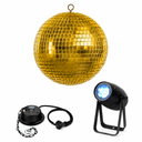 Marconi Sfera da discoteca Oro (30 cm) Bundle