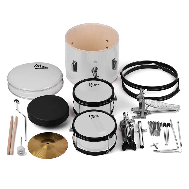 V-TONE VD Junior WH Set di tamburi per bambini – Set di tamburi acustici bianchi per bambini
