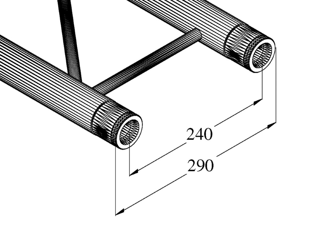 ALUTRUSS BILOCK BQ2-S500 Trave di giunzione a 2 vie bk