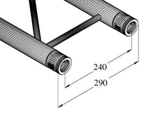 ALUTRUSS BILOCK BQ2-S1500 traversa incrociata a 2 vie bk