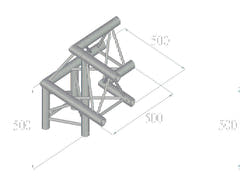ALUTRUSS TRILOCK 6082AL-31 3-way Corner /\ destra