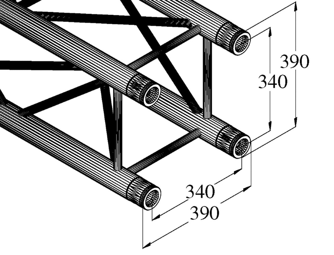 ALUTRUSS QUADLOCK TQ390-1000 travatura a croce a 4 vie