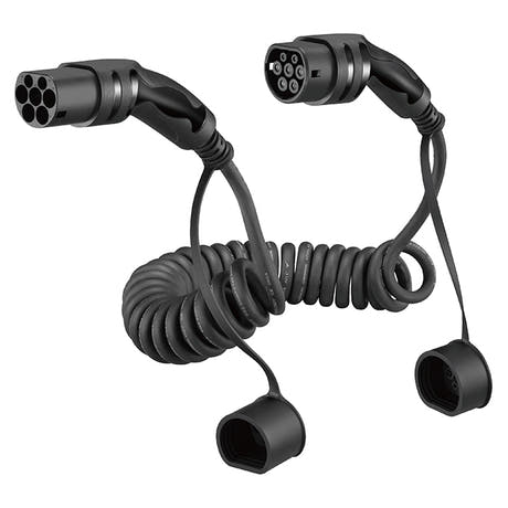 Cavo di ricarica spiralato Type-2 32A trifase 5 metri