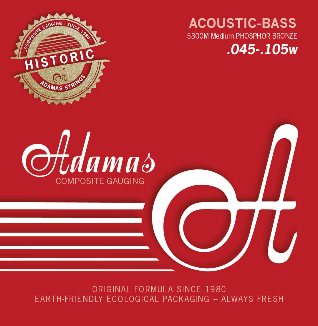 Adamas Corde per basso acustico in bronzo fosforoso - Set 4 corde med (5300M)