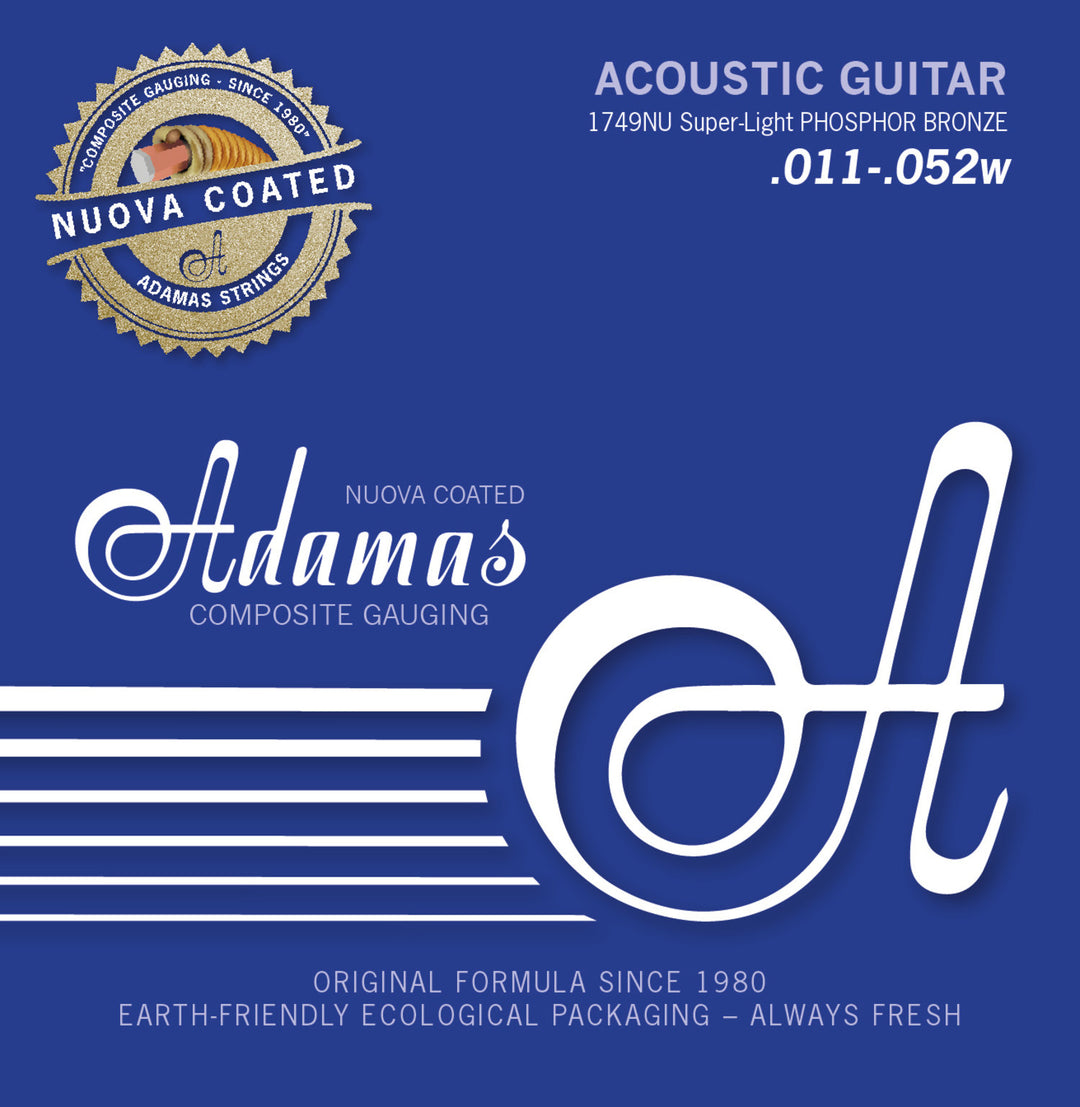 Corde Adamas per Chitarre acustica Nuova phosphor bronze coated - Super-Light .011-.052 (1749NU)