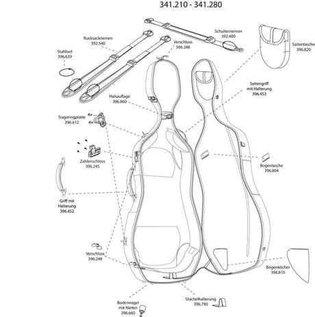 Chiusura GEWA per custodia Air per violoncello