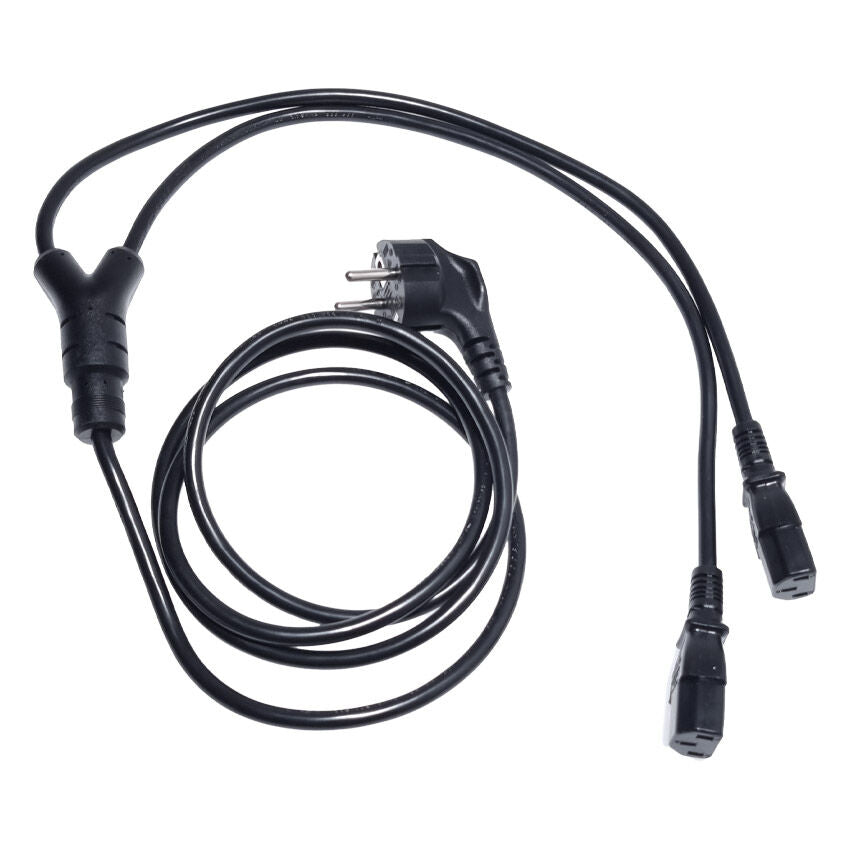IEC - Connettore a Y Schuko 1,8m. - 2 x IEC Femmina 10A Connettore per apparecchio