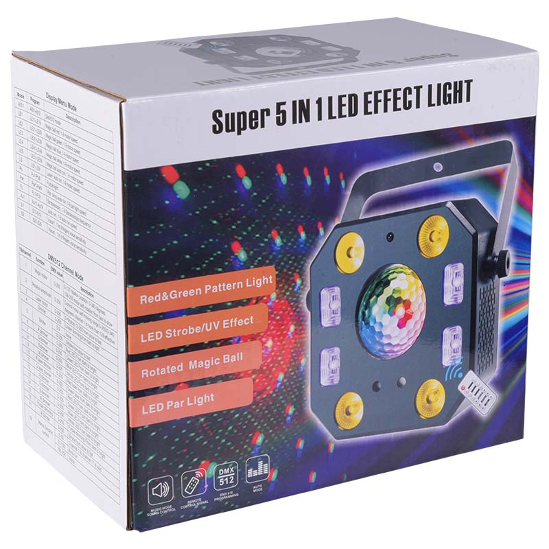 LIGHT4ME TURBO FLOWER diskoeffekt LED PAR UV-kugle laserstrobe