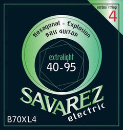 Savarez Corde per basso elettrico Hexagonal Explosion - 4-str. Ex-Light (B70XL4)