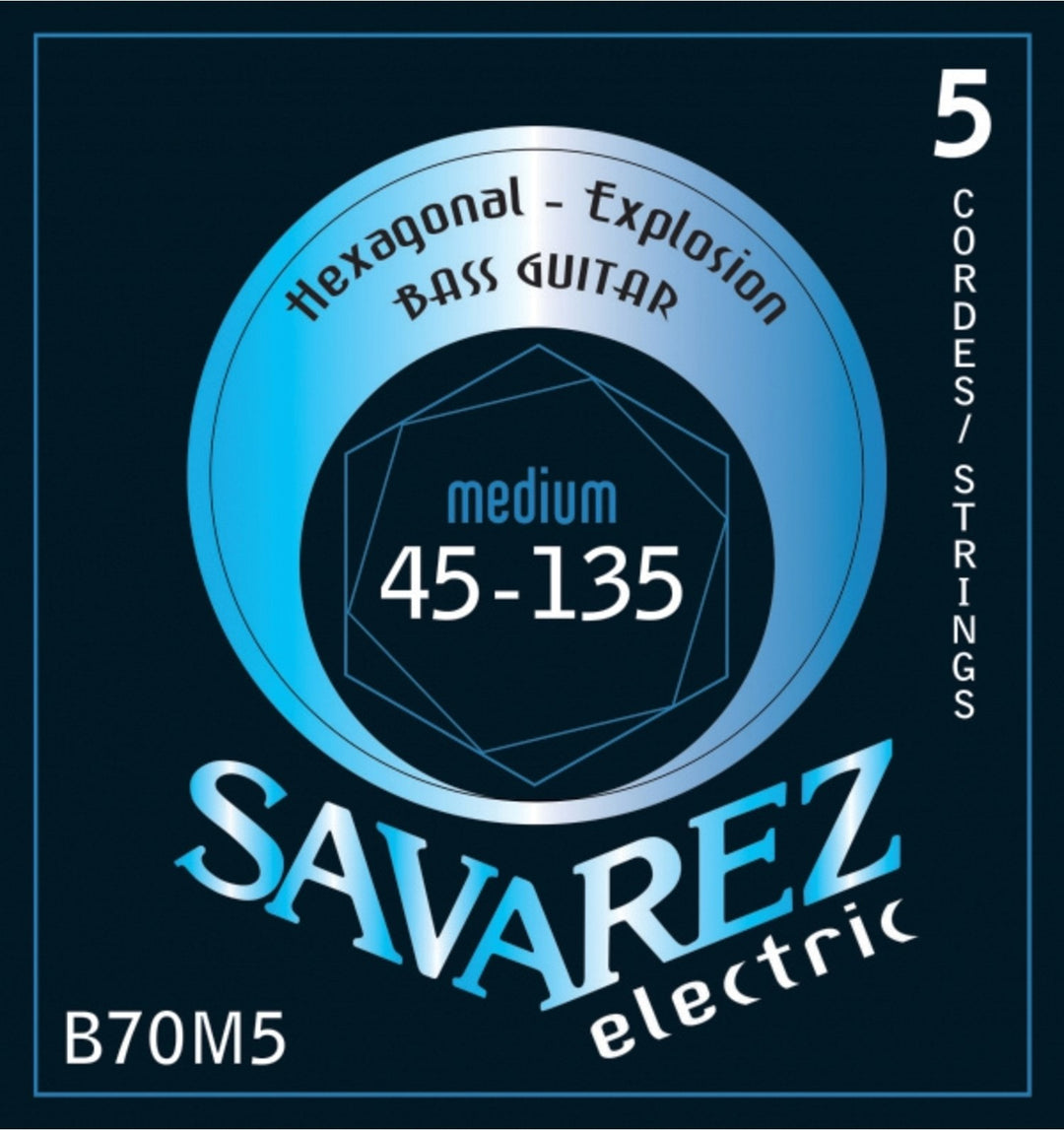 Savarez corde per basso elettrico Hexagonal Explosion - 5 corde Medium-Light (B70M5)