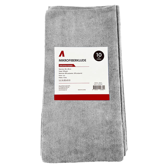 Panno in microfibra, 40x40cm, 330gsm, 10 pezzi Grigio