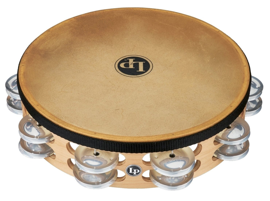 Tamburello Latin Percussion Pro 10 in doppia fila con pelle - 10" ottone/bronzo (LP384-BB)