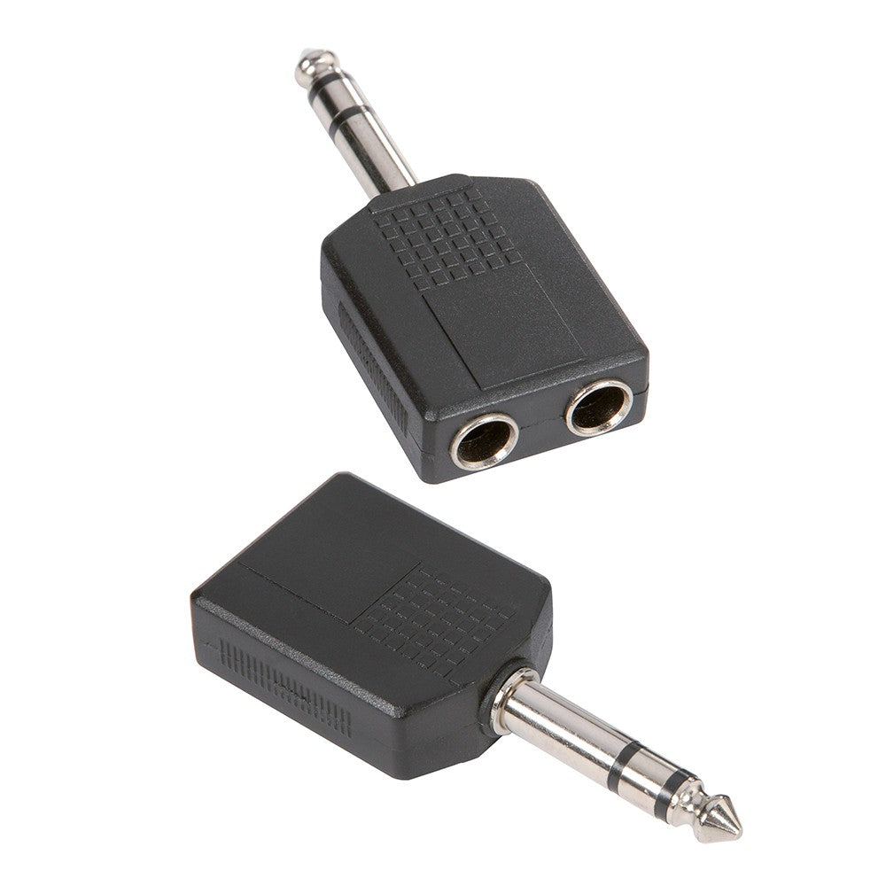 Adattatore Audio 2 x Jack Stereo 6.3 mm Femmina a Jack Stereo 6.3 mm