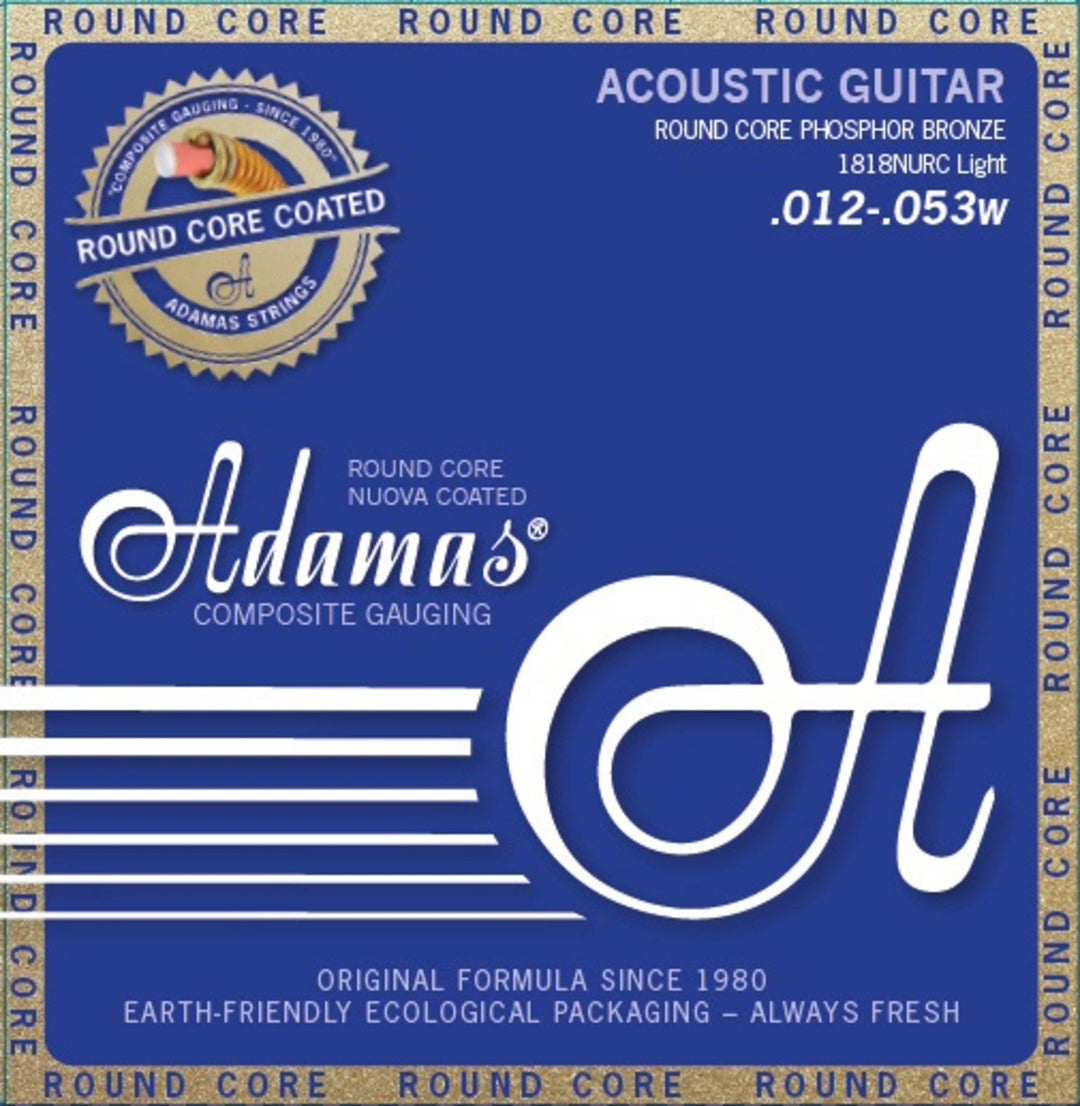 Adamas Strings for Acoustic chitarre Nuova Phosphor Bronze coated round core - Light .012-.053 (1818NURC)