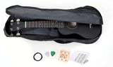 Miguel Almeria Player Pack, ukulele soprano nero opaco con custodia bag