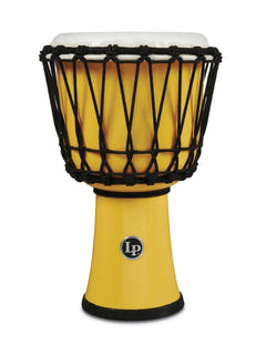 Latin Percussion Djembe World 7-inch accordato a corda Circle - Yellow (LP1607YL)