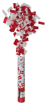 Confetti tube 30 cm, handheld (Red/white confetti)