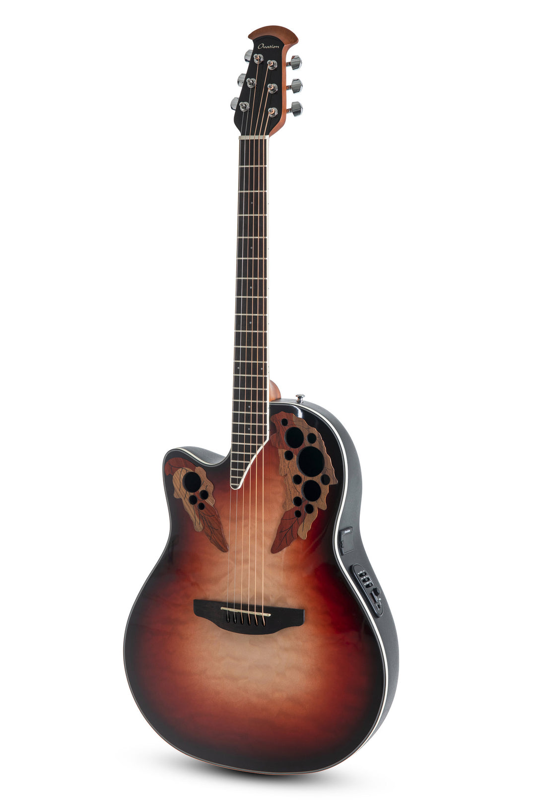 Ovation E-Acoustic Chitarre Celebrity Elite Plus Mid Cutaway - Lefthand Ruby Burst (CE44LX-1R-G)