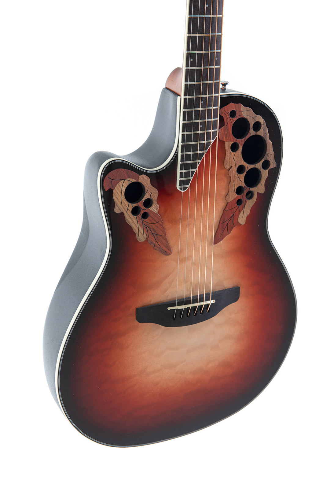 Ovation E-Acoustic Chitarre Celebrity Elite Plus Mid Cutaway - Lefthand Ruby Burst (CE44LX-1R-G)
