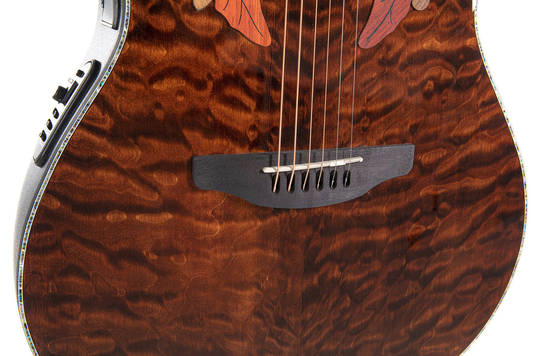 Ovation E-Acoustic chitarre Celebrity Elite Plus Mid Cutaway - Dark Tiger Eye (CE44P-TGE-G)