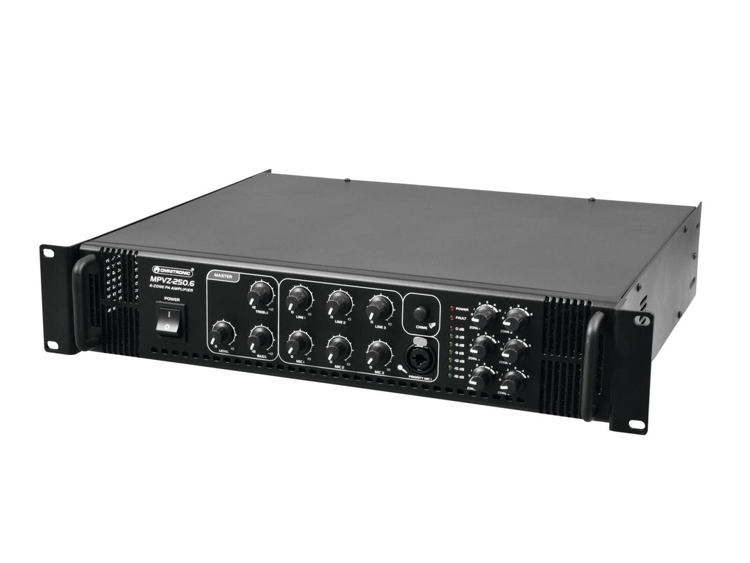 OMNITRONIC MPVZ-250.6 Amplificatore PA per mixaggio