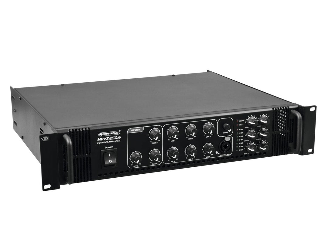 OMNITRONIC MPVZ-250.6 Amplificatore PA per mixaggio