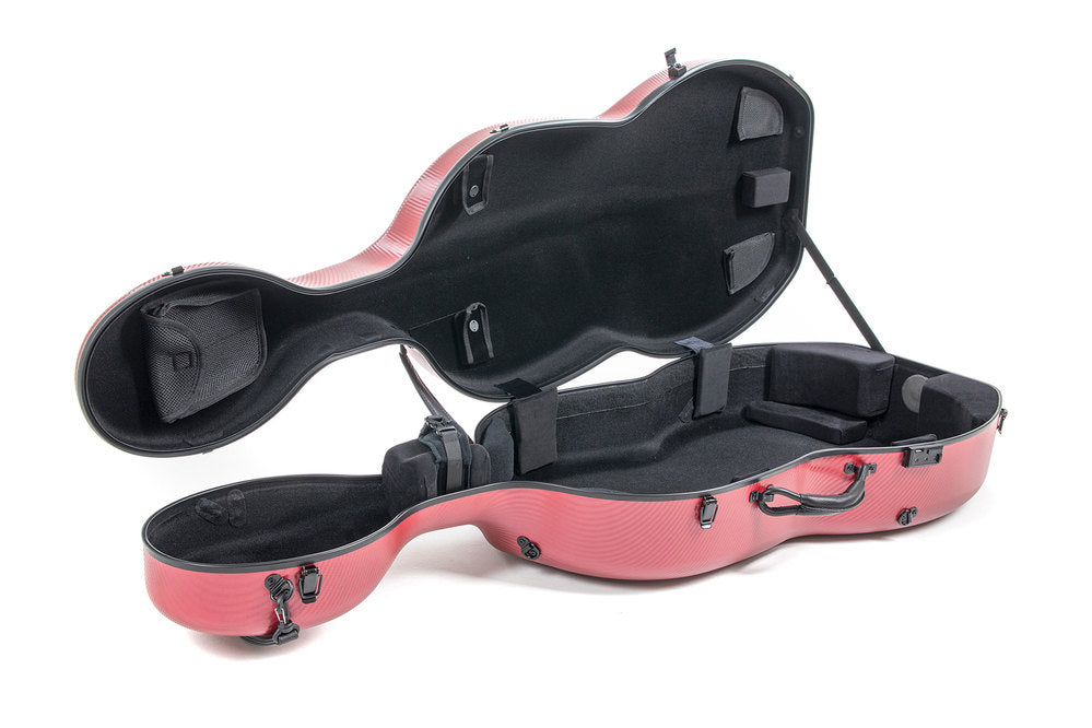 GEWA Polycarbonate 4.6 custodia per violoncello 4/4, rossa, Rolly