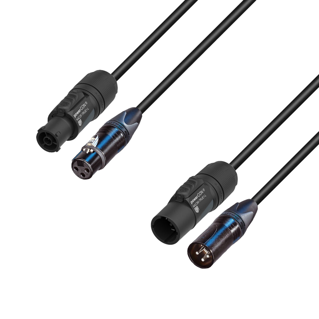 Adam Hall Cables 5 STAR H TCON D 0500 - Hybridkabel | Strøm & DMX | Neutrik® XLR 3-polet x TRUE1® | 5 m