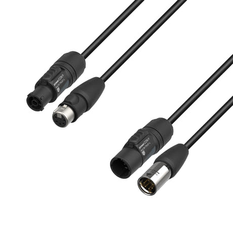 Adam Hall Cables 5 STAR H TCON 5D 0300 IP65 - Hybridkabel | Strøm & DMX | Neutrik® 5-polet XLR IP65 x TRUE1® | 3 m