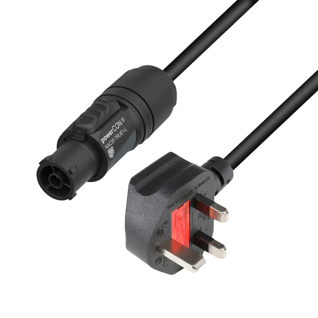 Adam Hall Cables 5 STAR TCON 0150 GB - Cavo di alimentazione | Neutrik TRUE1® x BS1363/A con cavo Titanex® | 1,5 m