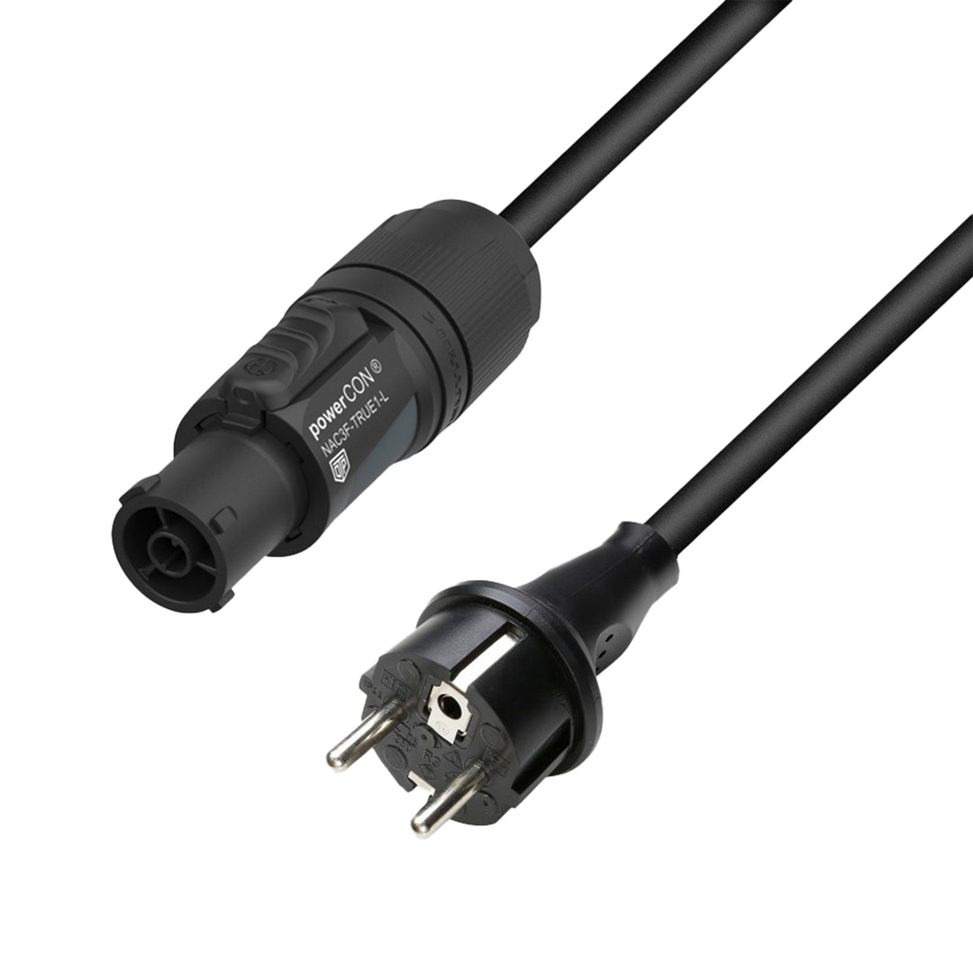 Adam Hall Cables 5 STAR TCON 1000 - Strømkabel | Neutrik TRUE1® x CEE 7/7 med Titanex®-ledning | 10 m