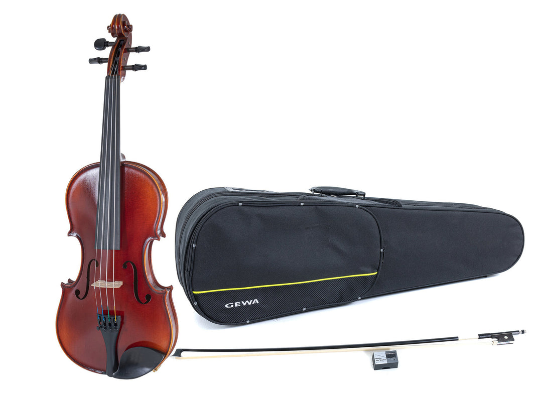 GEWA Violini Ideale - 4/4 lefthand (Pronto per l'uso incl. custodia sagomata, arco in carbonio, corde Larsen Aurora, protetto per il trasporto)